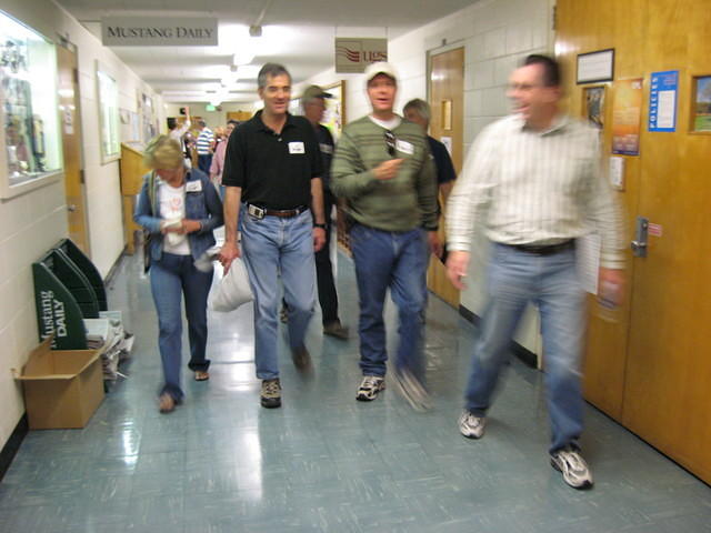 Michelle, Keith, Eric & Don walking away from the old studios.